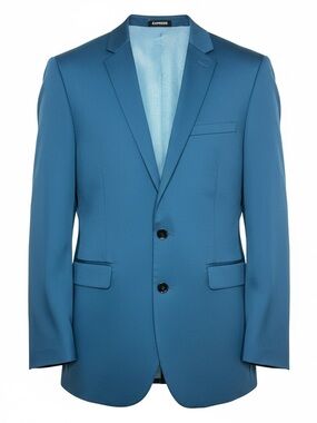 Express Men's Blue Two-Button Notch Lapel Blazer with matching pants